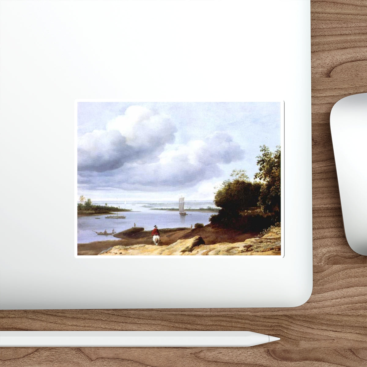 BORSSUM, Anthonie van - Extensive River View with a Horseman (Artwork) STICKER Vinyl Die-Cut Decal-The Sticker Space