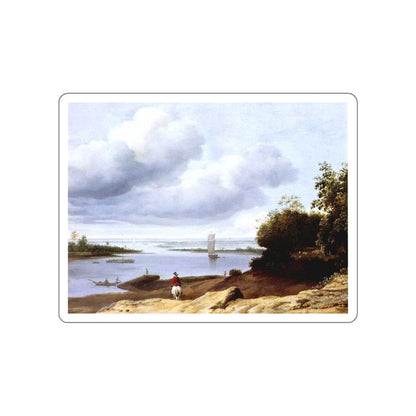 BORSSUM, Anthonie van - Extensive River View with a Horseman (Artwork) STICKER Vinyl Die-Cut Decal-White-The Sticker Space