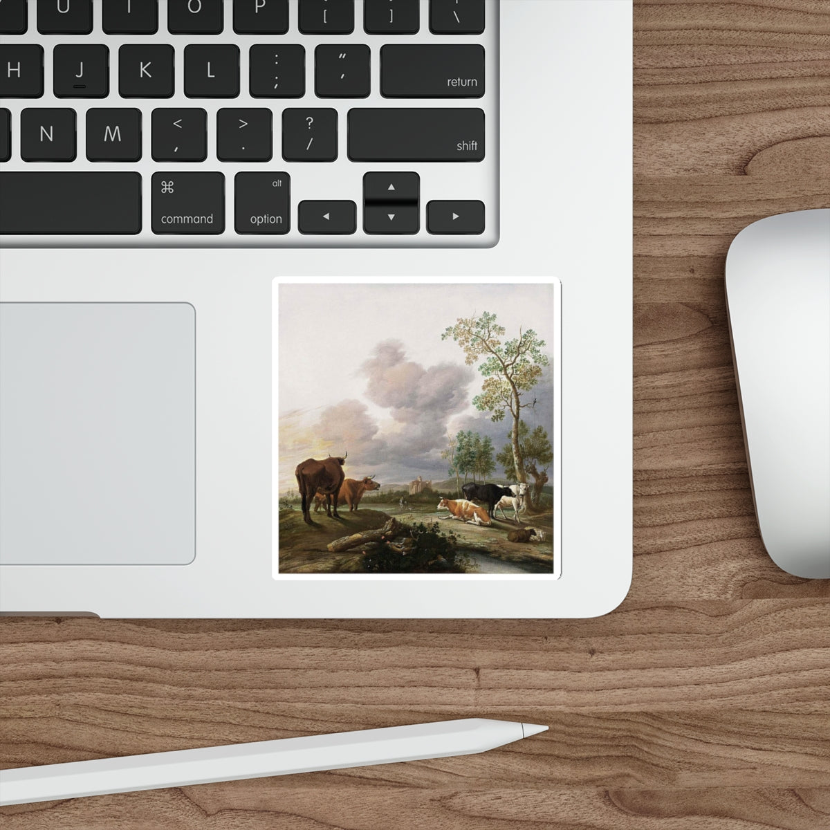 BORSSUM, Anthonie van - Landscape with Cows and Sheep (Artwork) STICKER Vinyl Die-Cut Decal-The Sticker Space