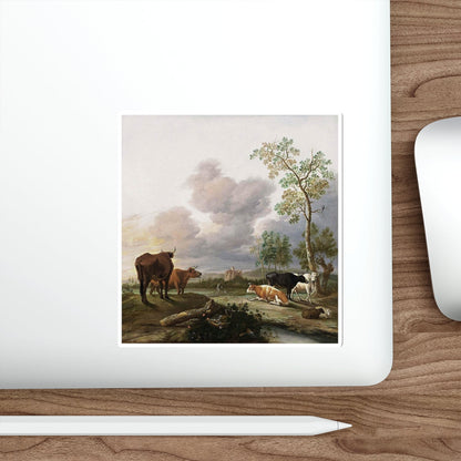 BORSSUM, Anthonie van - Landscape with Cows and Sheep (Artwork) STICKER Vinyl Die-Cut Decal-The Sticker Space