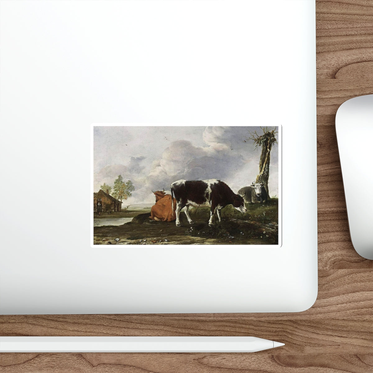 BORSSUM, Anthonie van - Landscape with Cows (Artwork) STICKER Vinyl Die-Cut Decal-The Sticker Space