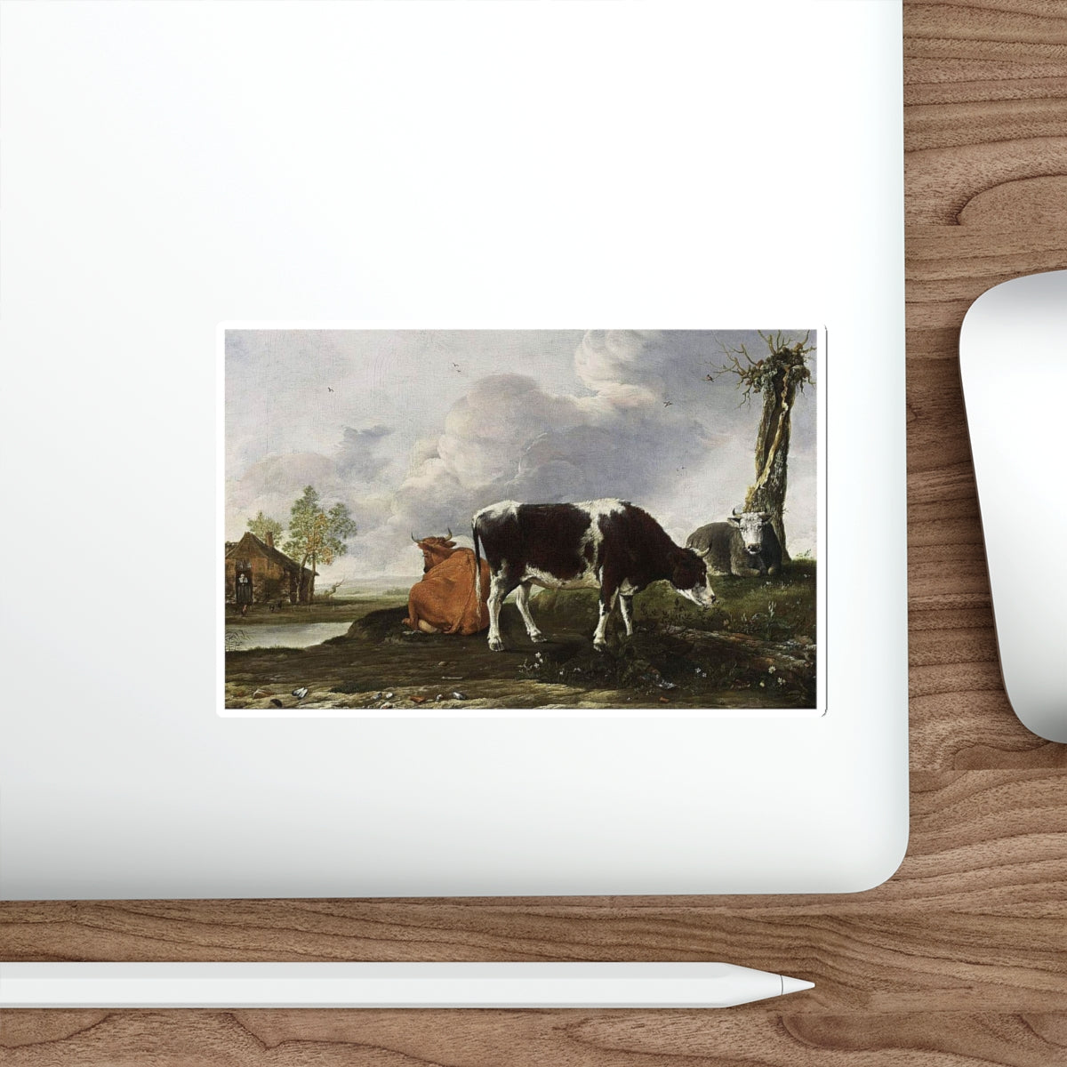 BORSSUM, Anthonie van - Landscape with Cows (Artwork) STICKER Vinyl Die-Cut Decal-The Sticker Space