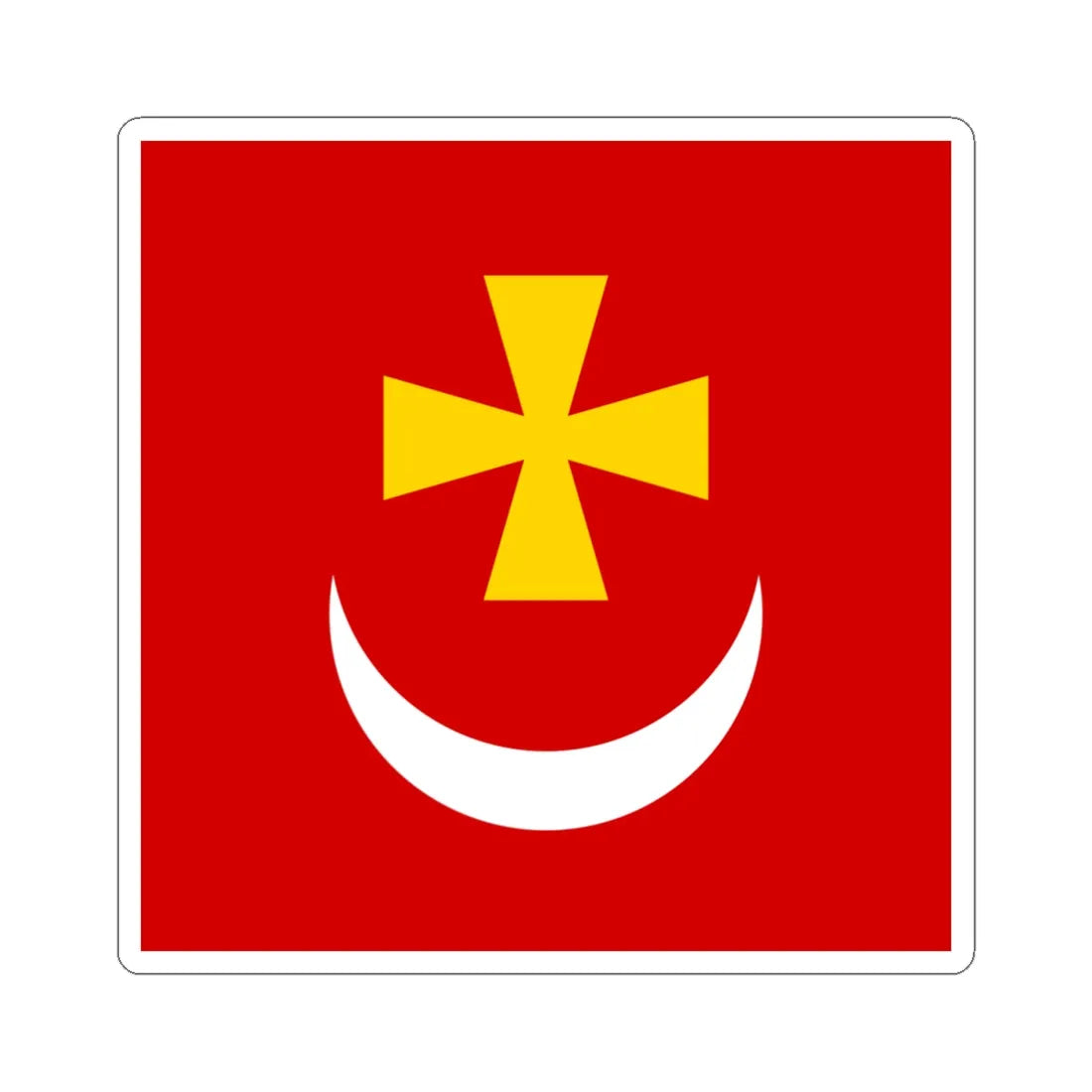 Borzna flag (Ukraine) STICKER Vinyl Kiss-Cut Decal 4 Inch White - The Sticker Space