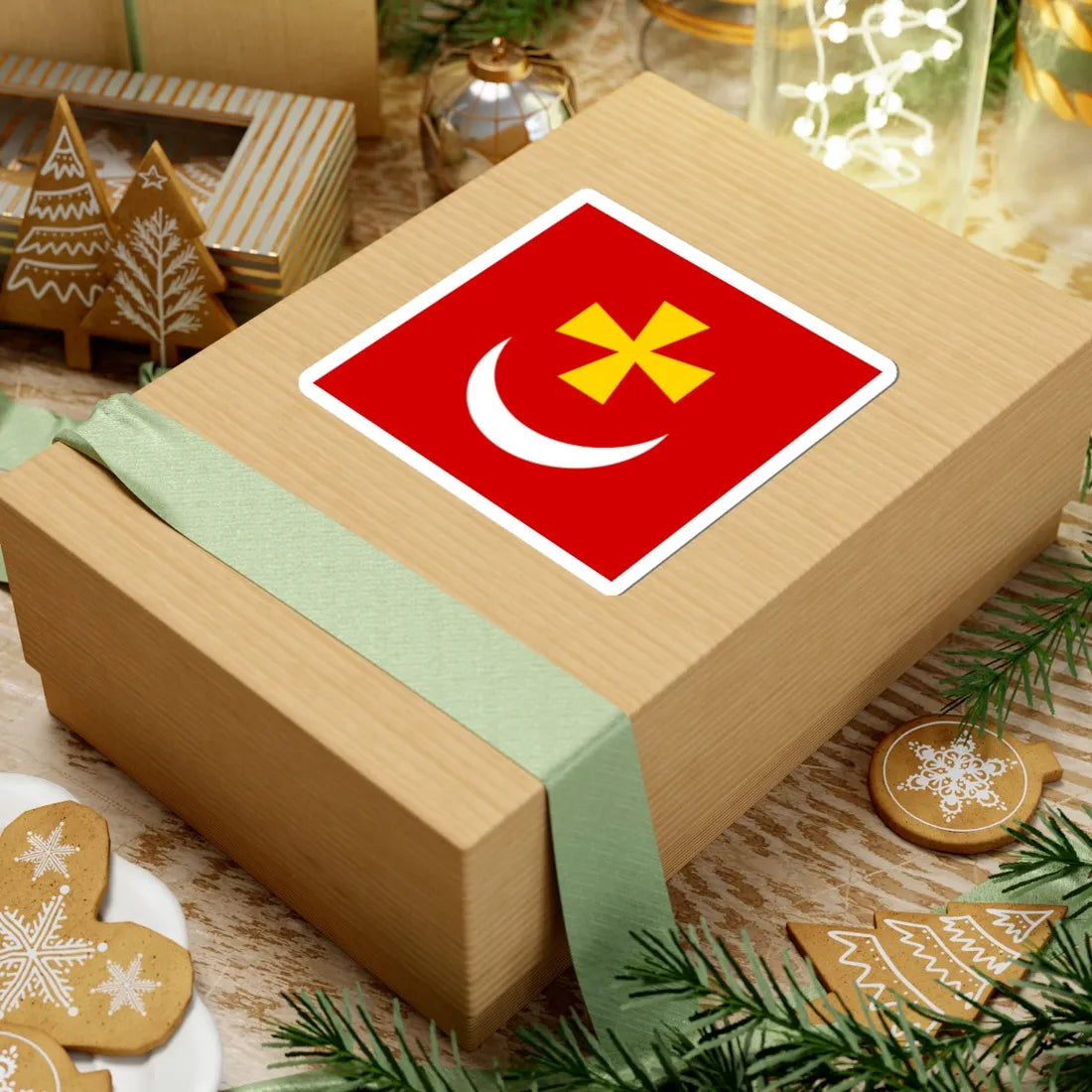 Borzna flag (Ukraine) STICKER Vinyl Kiss-Cut Decal - The Sticker Space