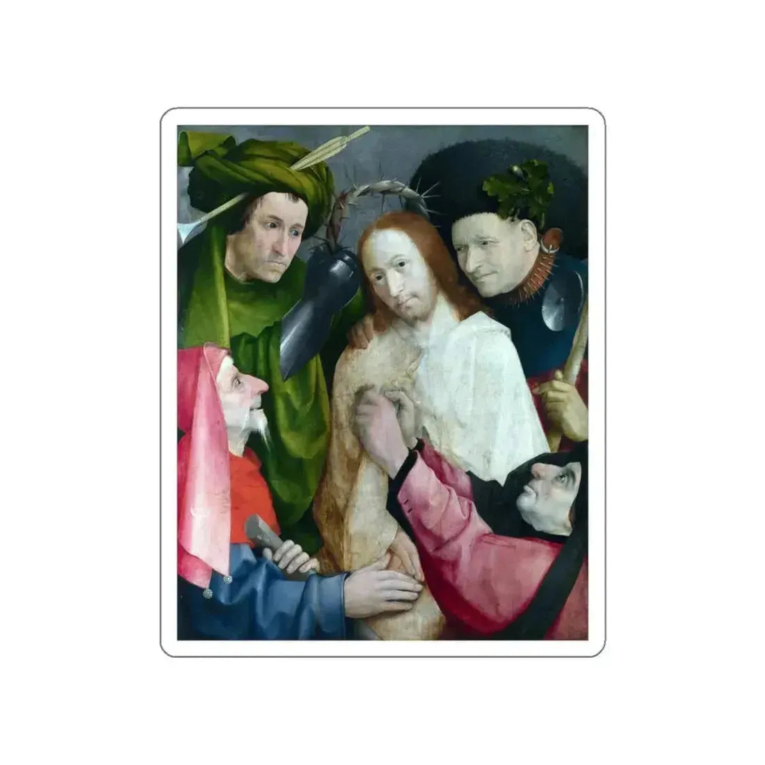BOSCH, Hieronymus - Christ Mocked (Artwork) STICKER Vinyl Die-Cut Decal White Die-Cut 4 Inch - The Sticker Space