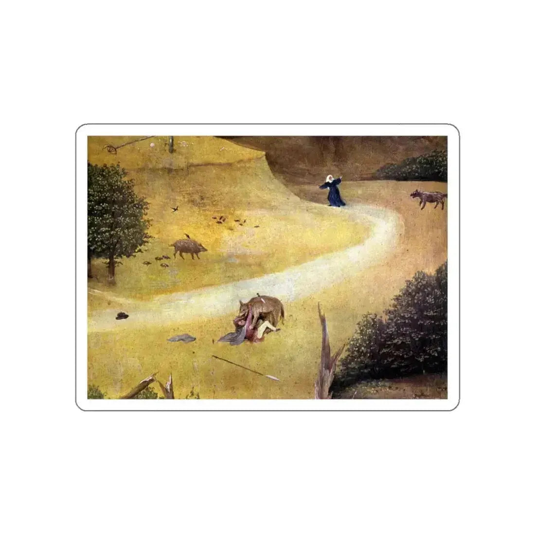 BOSCH, Hieronymus - St Agnes with the Donor (right wing, detail) (Artwork) STICKER Vinyl Die-Cut Decal White Die-Cut 6 Inch - The Sticker Space