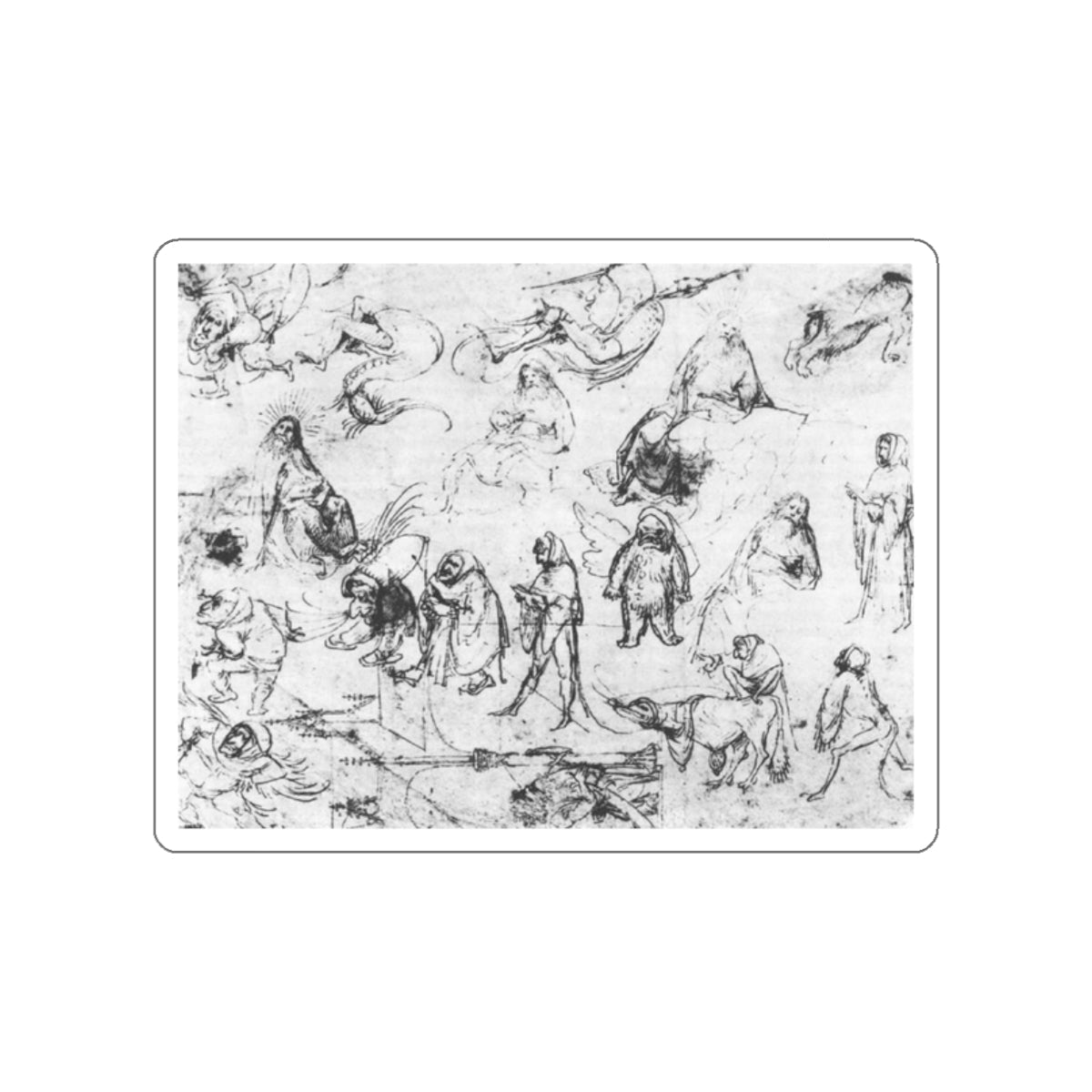 BOSCH, Hieronymus - Studies (Artwork) STICKER Vinyl Die-Cut Decal-White-The Sticker Space