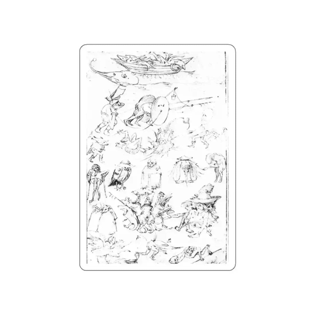 BOSCH, Hieronymus - Studies of Monsters3 (Artwork) STICKER Vinyl Die-Cut Decal White Die-Cut 6 Inch - The Sticker Space