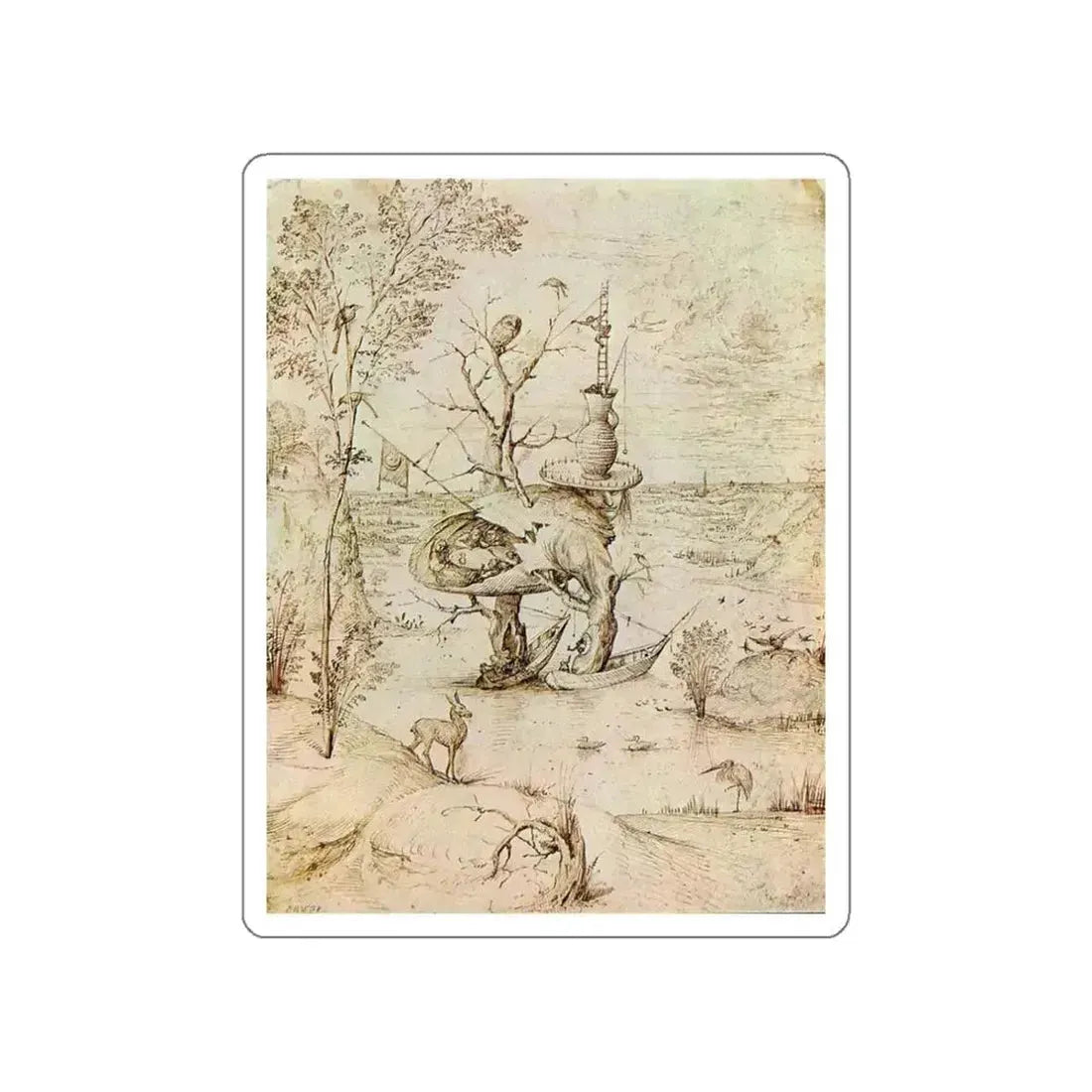 BOSCH, Hieronymus - The Man-Tree (Artwork) STICKER Vinyl Die-Cut Decal White Die-Cut 3 Inch - The Sticker Space