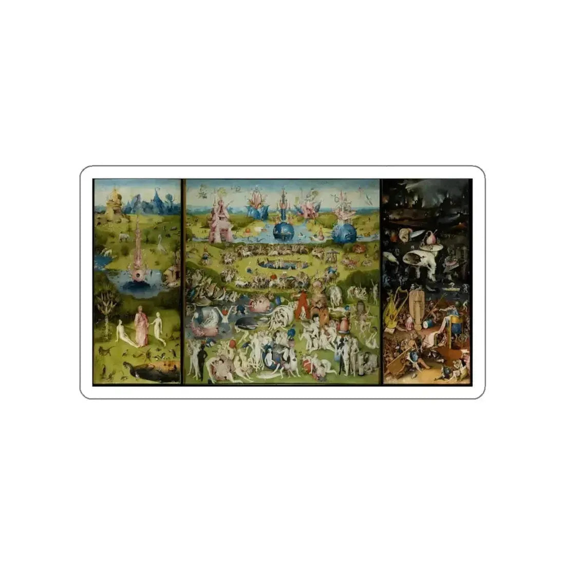 BOSCH, Hieronymus - Triptych of Garden of Earthly Delights (Artwork) STICKER Vinyl Die-Cut Decal - The Sticker Space