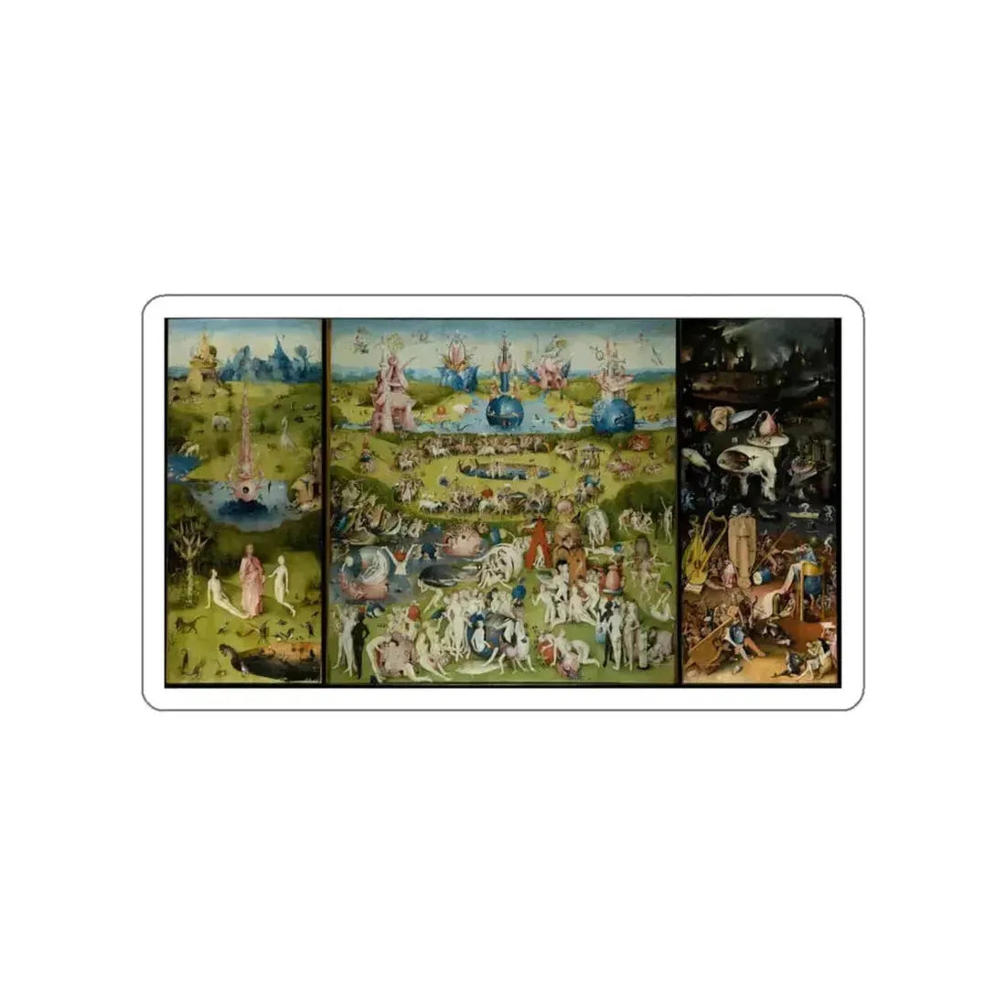 BOSCH, Hieronymus - Triptych of Garden of Earthly Delights (Artwork) STICKER Vinyl Die-Cut Decal White Die-Cut 5 Inch - The Sticker Space