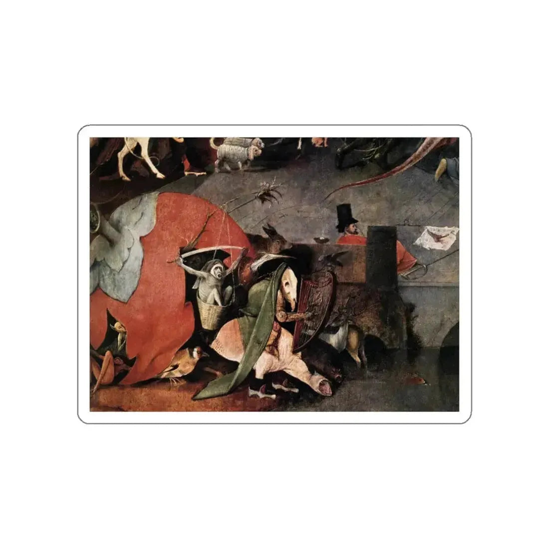 BOSCH, Hieronymus - Triptych of Temptation of St Anthony (detail)7 (Artwork) STICKER Vinyl Die-Cut Decal White Die-Cut 3 Inch - The Sticker Space
