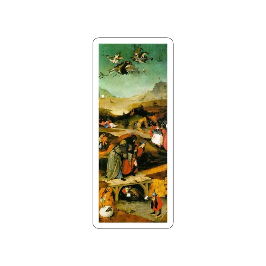 BOSCH, Hieronymus - Triptych of Temptation of St Anthony (left wing)1 (Artwork) STICKER Vinyl Die-Cut Decal White Die-Cut 4 Inch - The Sticker Space