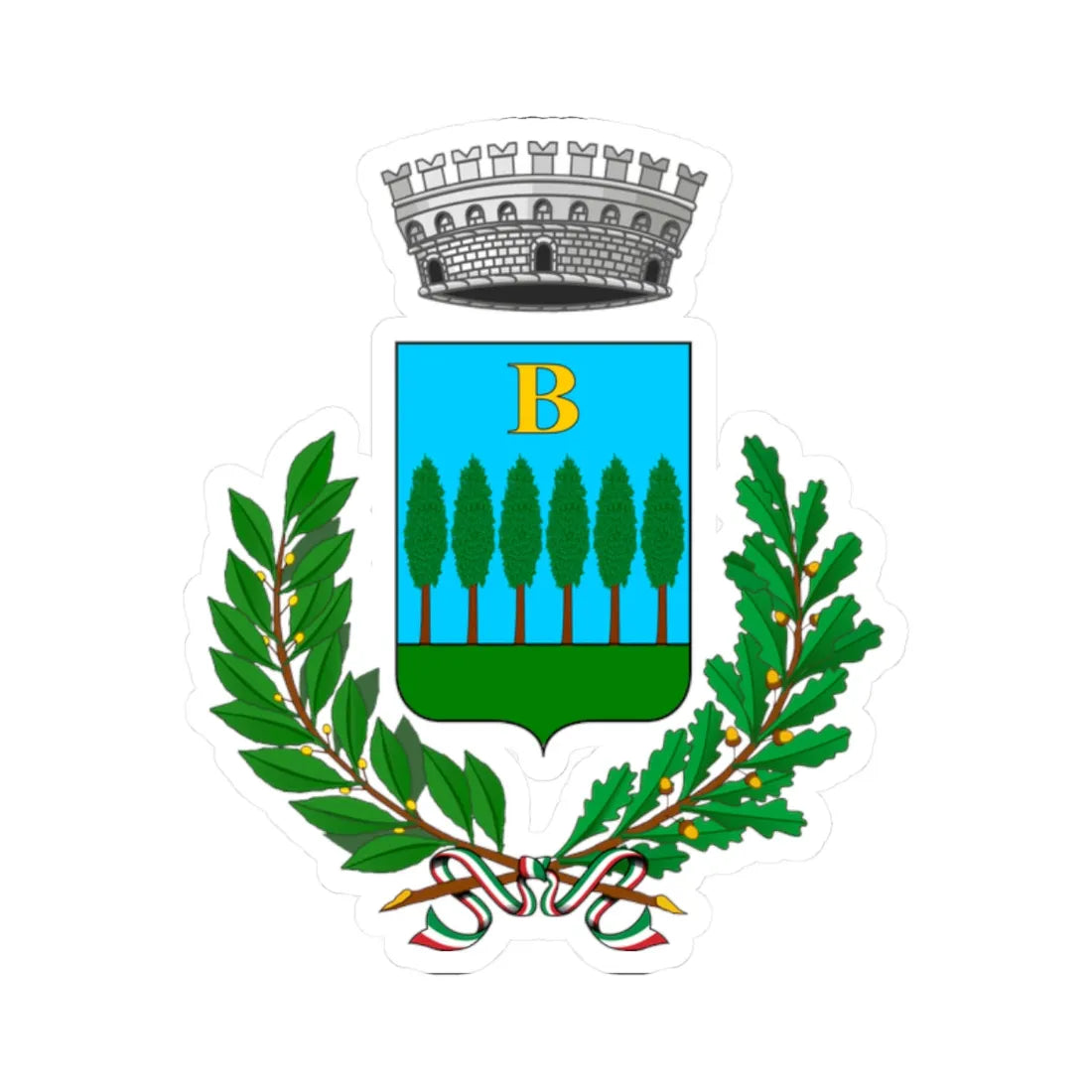 Bosia-Stemma (Italy) (Coat of Arms) STICKER Vinyl Kiss-Cut Decal 2 Inch White - The Sticker Space