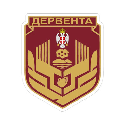 Дервента грб (Bosnia and Herzegovina) (Coat of Arms) STICKER Vinyl Kiss-Cut Decal 4 Inch White - The Sticker Space