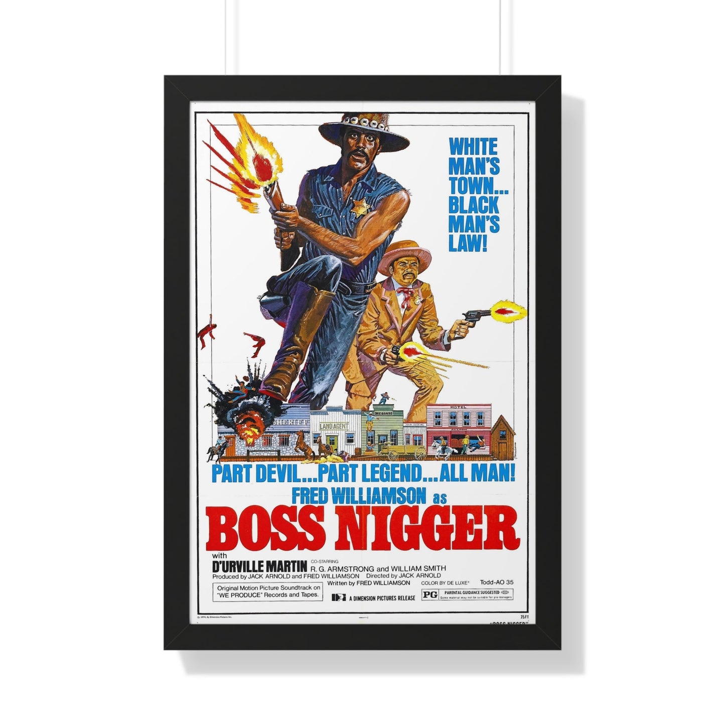 BOSS NIGGER 1974 - Framed Movie Poster-20" x 30"-The Sticker Space