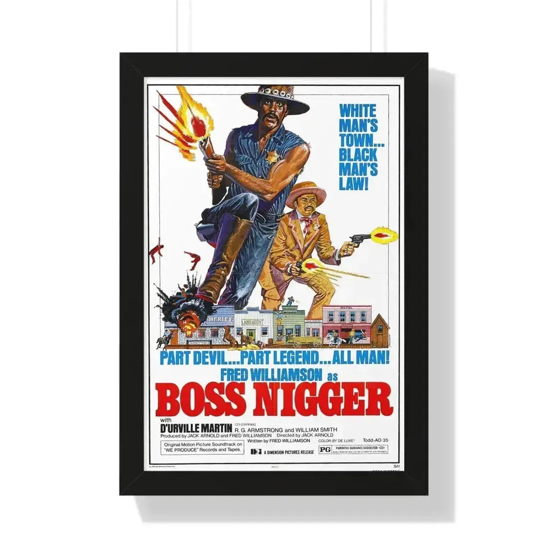 BOSS NIGGER 1974 - Framed Movie Poster - The Sticker Space
