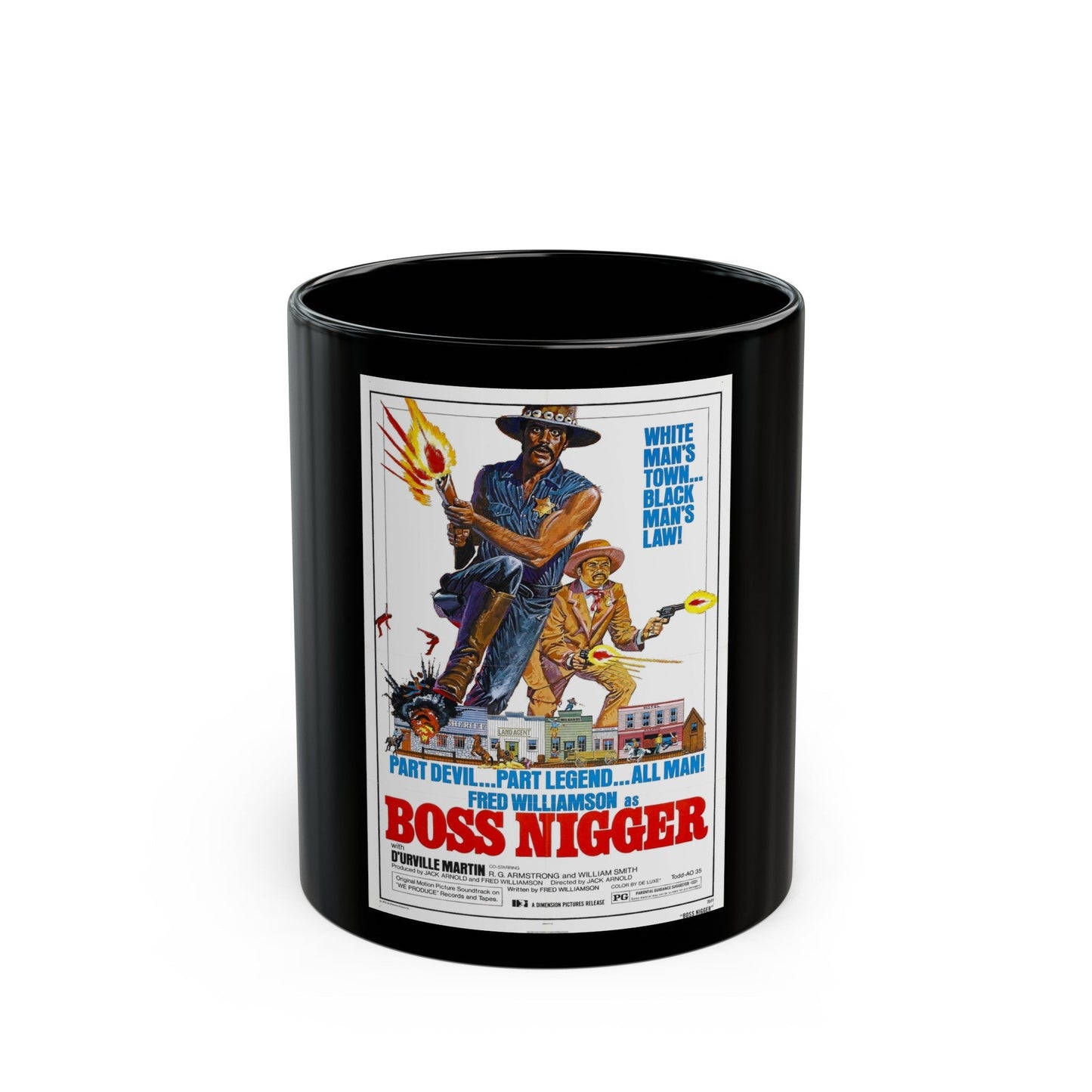 BOSS NIGGER 1974 Movie Poster - Black Coffee Mug-11oz-The Sticker Space