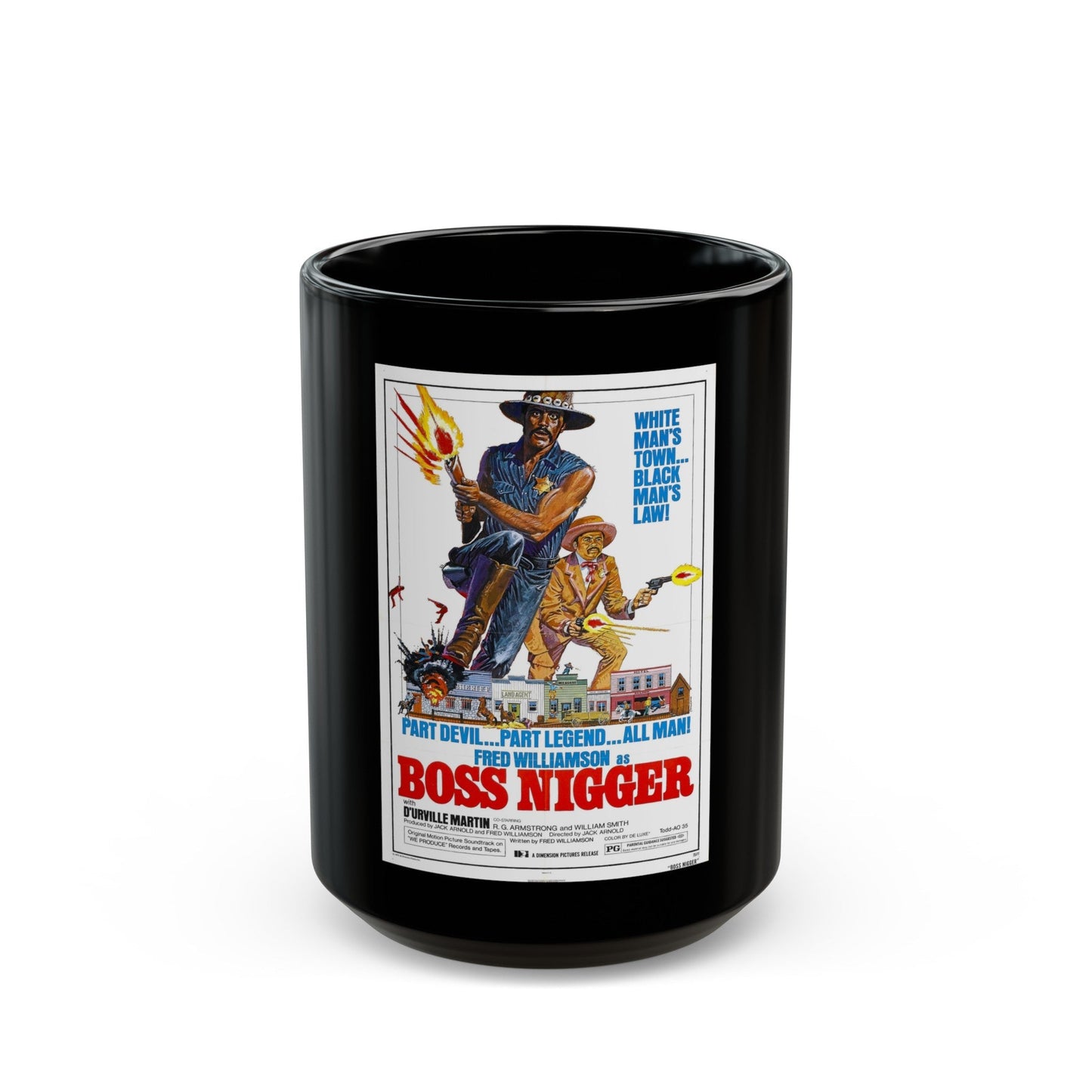 BOSS NIGGER 1974 Movie Poster - Black Coffee Mug-15oz-The Sticker Space