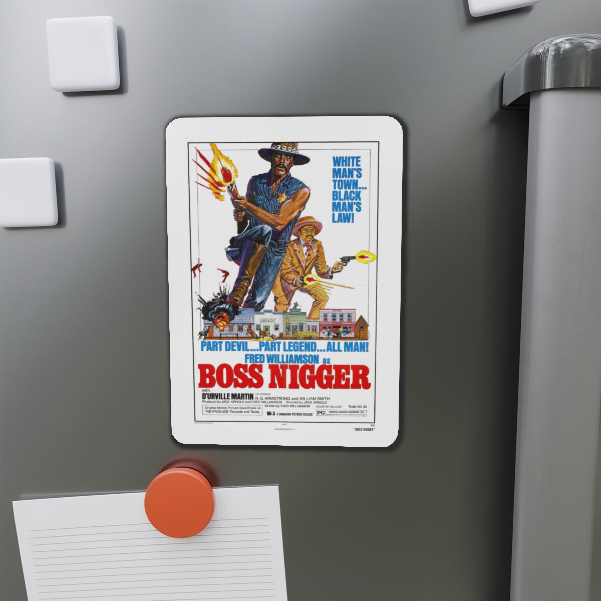 BOSS NIGGER 1974 Movie Poster - Die-Cut Magnet-The Sticker Space