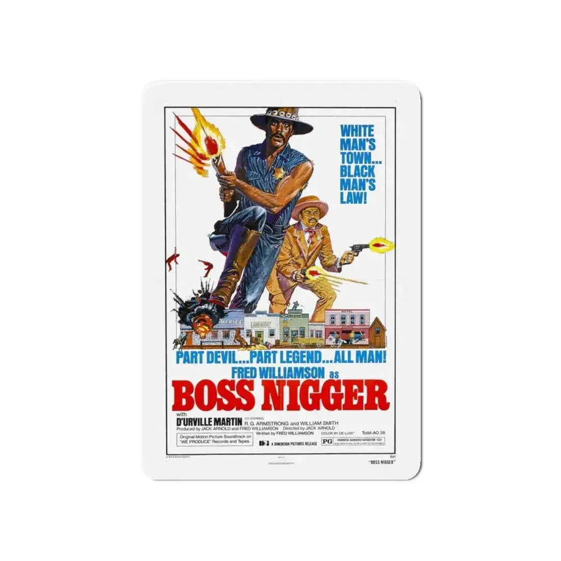 BOSS NIGGER 1974 Movie Poster - Refrigerator Magnet - The Sticker Space