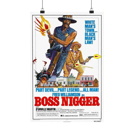 BOSS NIGGER 1974 - Paper Movie Poster 12″ x 18″ Matte - The Sticker Space