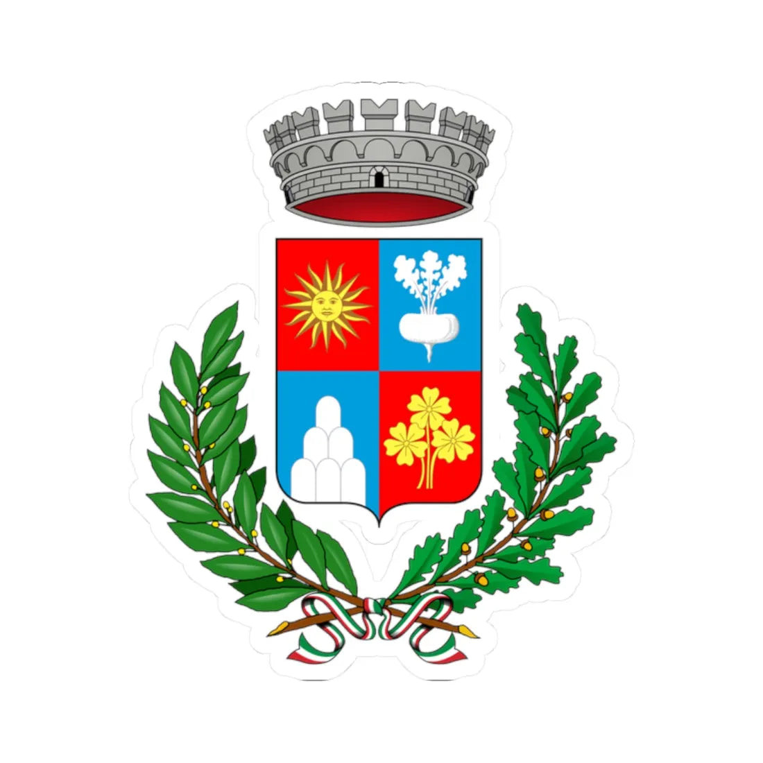 Bossico-Stemma (Italy) (Coat of Arms) STICKER Vinyl Kiss-Cut Decal 2 Inch White - The Sticker Space