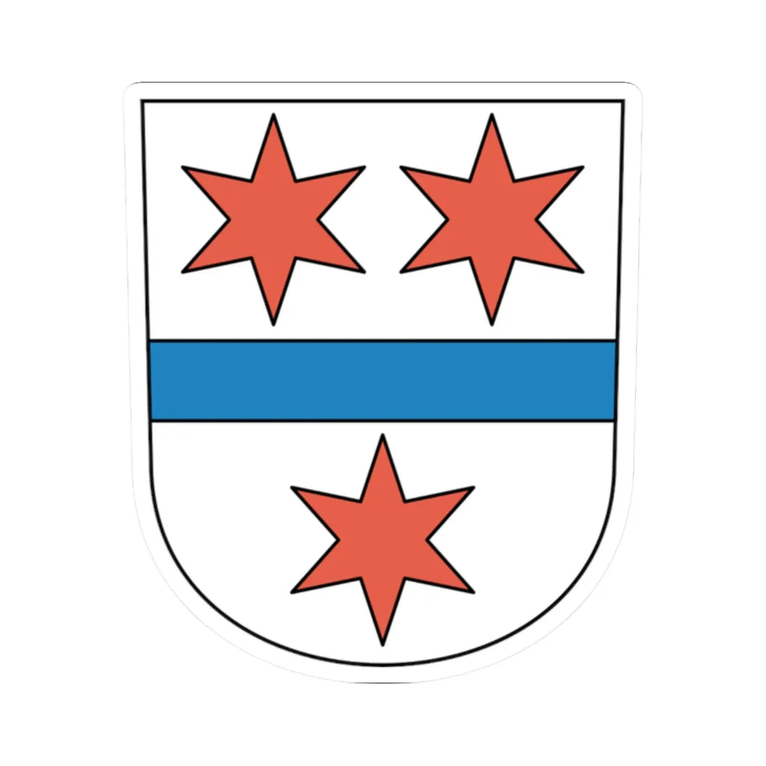 Bossikon coat of arms (Switzerland) (Coat of Arms) STICKER Vinyl Kiss-Cut Decal 2 Inch White - The Sticker Space