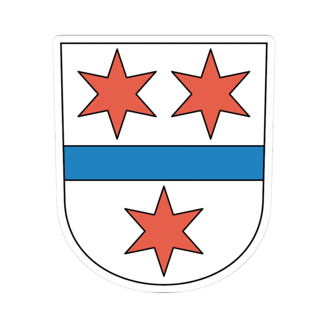 Bossikon coat of arms (Switzerland) (Coat of Arms) STICKER Vinyl Kiss-Cut Decal 3 Inch White - The Sticker Space