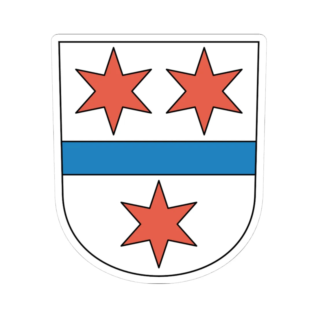 Bossikon coat of arms (Switzerland) (Coat of Arms) STICKER Vinyl Kiss-Cut Decal 4 Inch White - The Sticker Space