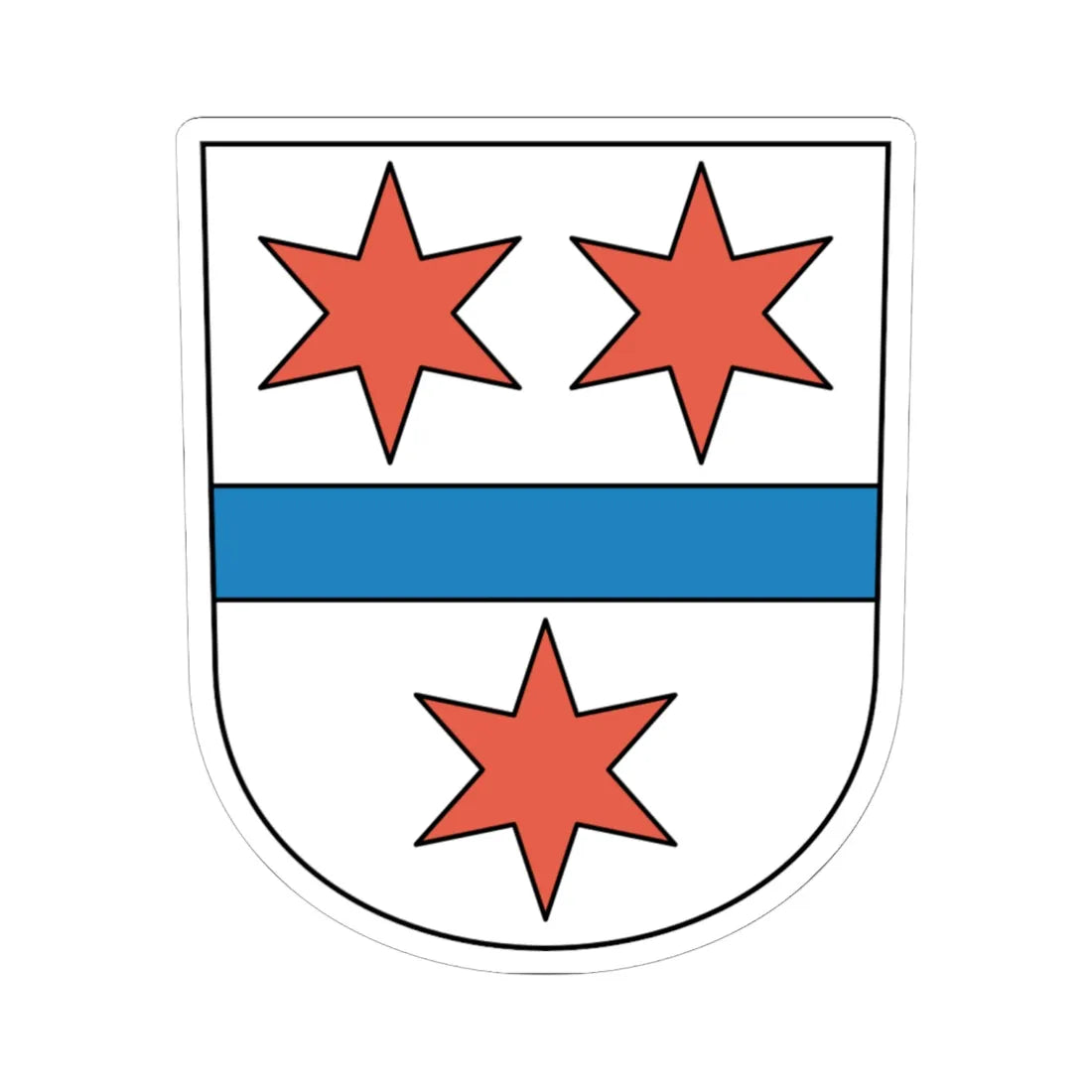 Bossikon coat of arms (Switzerland) (Coat of Arms) STICKER Vinyl Kiss-Cut Decal 6 Inch White - The Sticker Space