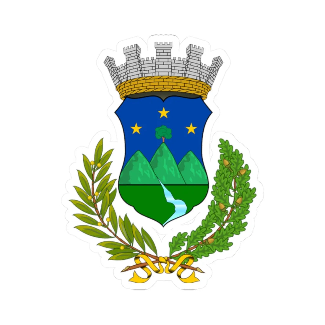 Bossolasco-Stemma (Italy) (Coat of Arms) STICKER Vinyl Kiss-Cut Decal 2 Inch White - The Sticker Space