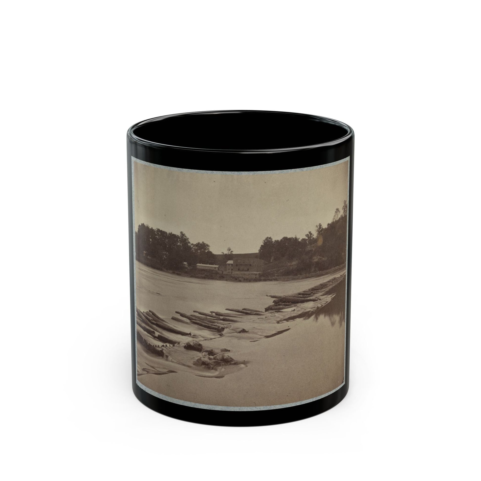 Boteler's Ford, Potomac River Near Shepherdstown. Point At Which Confederate Army Crossed After Battle Of Antietam (U.S. Civil War) Black Coffee Mug-11oz-The Sticker Space