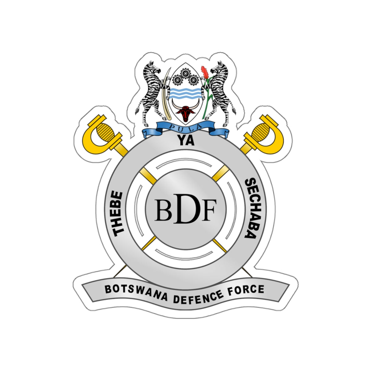 Botswana Defence Force STICKER Vinyl Die-Cut Decal-White-The Sticker Space