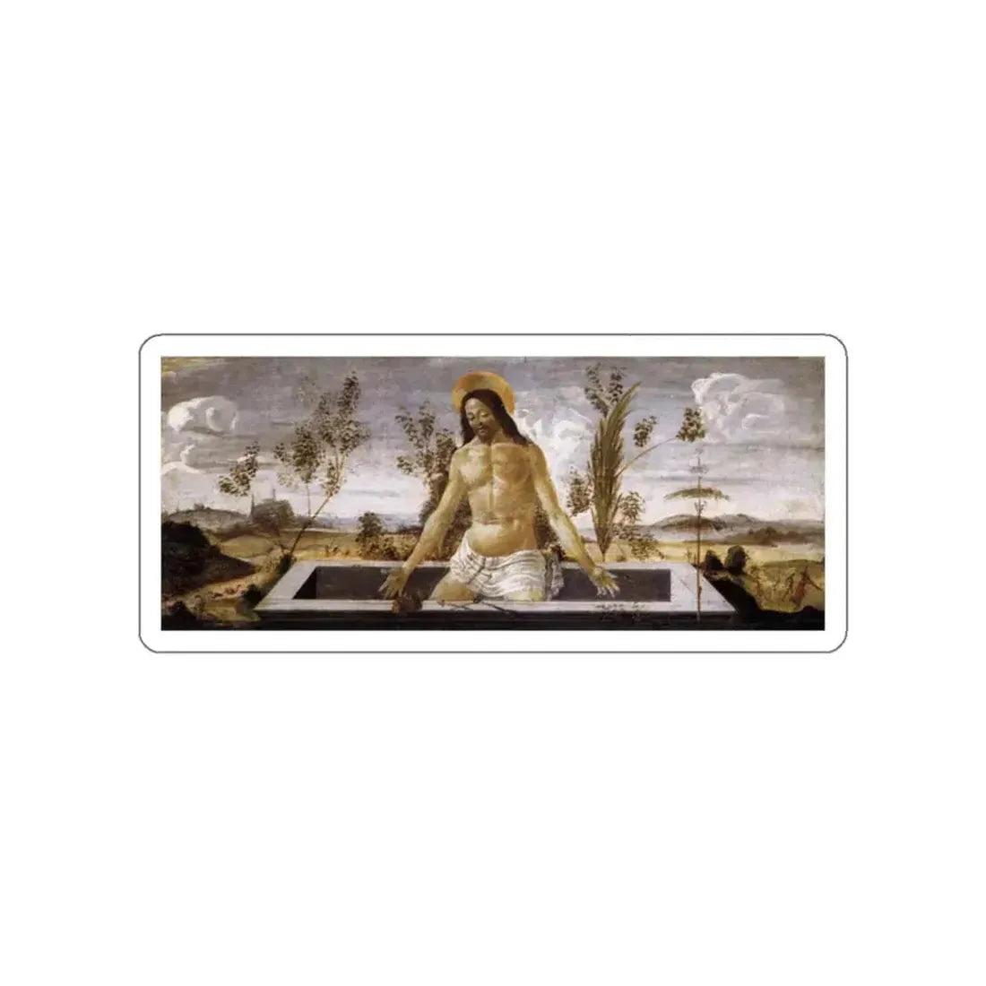 BOTTICELLI, Sandro - Christ in the Sepulchre (Artwork) STICKER Vinyl Die-Cut Decal White Die-Cut 2 Inch - The Sticker Space