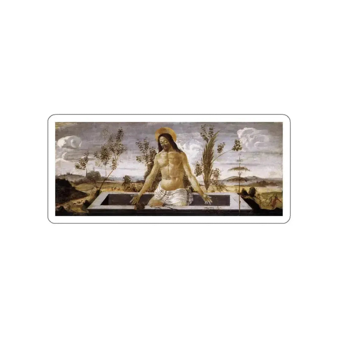 BOTTICELLI, Sandro - Christ in the Sepulchre (Artwork) STICKER Vinyl Die-Cut Decal White Die-Cut 5 Inch - The Sticker Space