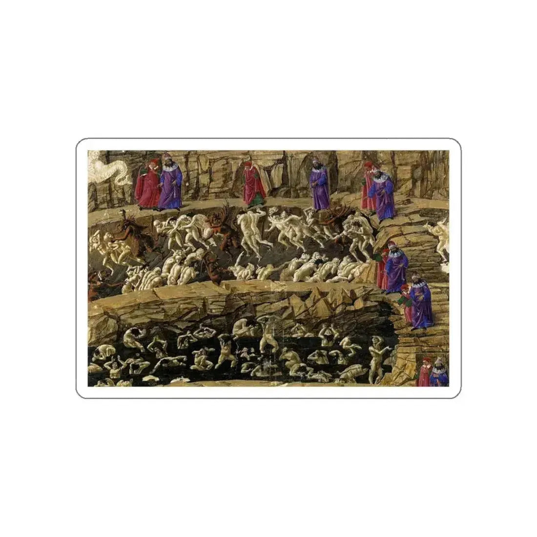 BOTTICELLI, Sandro - Inferno, Canto XVIII (Artwork) STICKER Vinyl Die-Cut Decal White Die-Cut 5 Inch - The Sticker Space