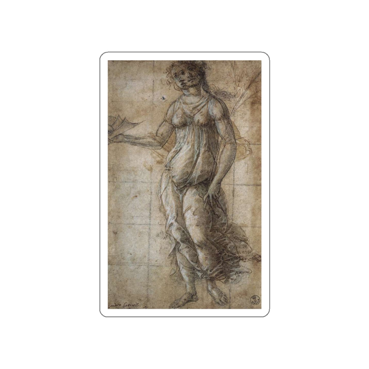 BOTTICELLI, Sandro - Pallas (Artwork) STICKER Vinyl Die-Cut Decal-White-The Sticker Space