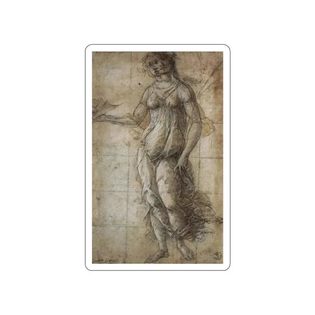 BOTTICELLI, Sandro - Pallas (Artwork) STICKER Vinyl Die-Cut Decal White Die-Cut 6 Inch - The Sticker Space