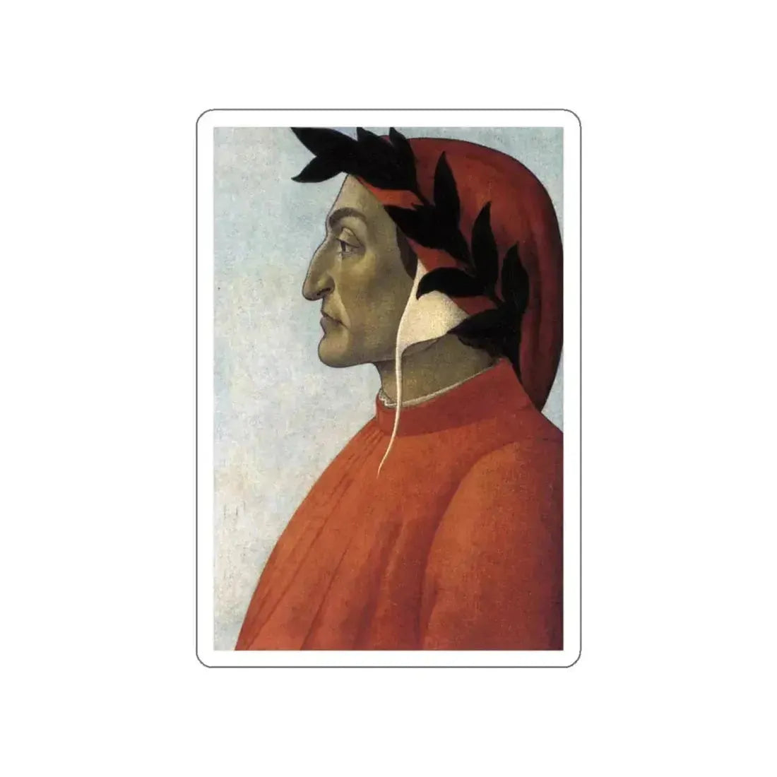 BOTTICELLI, Sandro - Portrait of Dante (Artwork) STICKER Vinyl Die-Cut Decal White Die-Cut 6 Inch - The Sticker Space