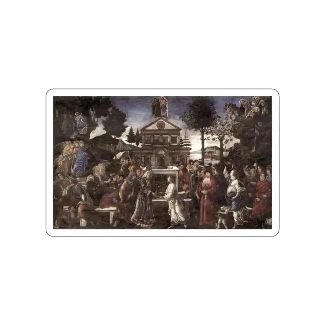 BOTTICELLI, Sandro - The Temptation of Christ (Artwork) STICKER Vinyl Die-Cut Decal White Die-Cut 2 Inch - The Sticker Space