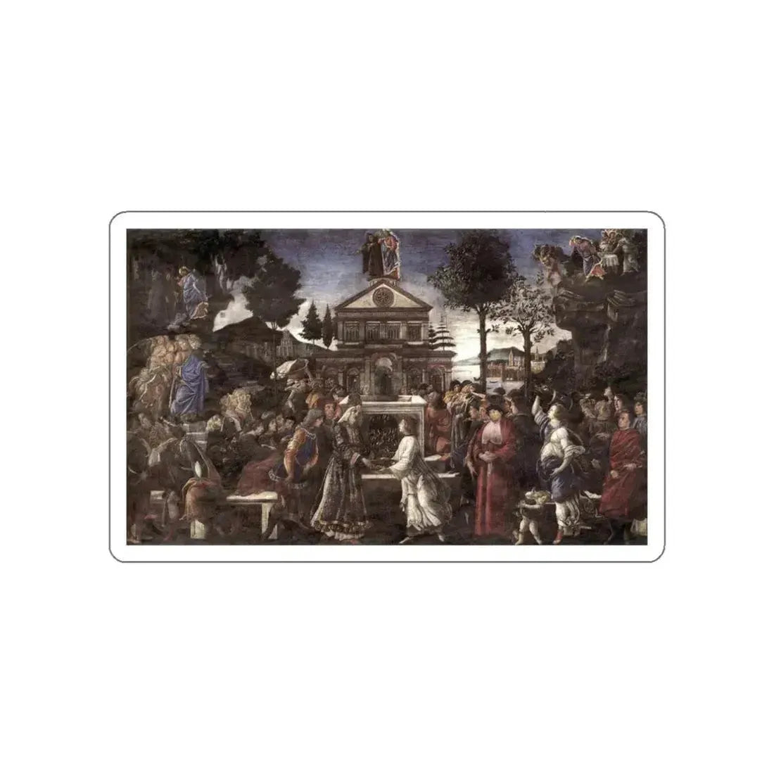 BOTTICELLI, Sandro - The Temptation of Christ (Artwork) STICKER Vinyl Die-Cut Decal White Die-Cut 3 Inch - The Sticker Space