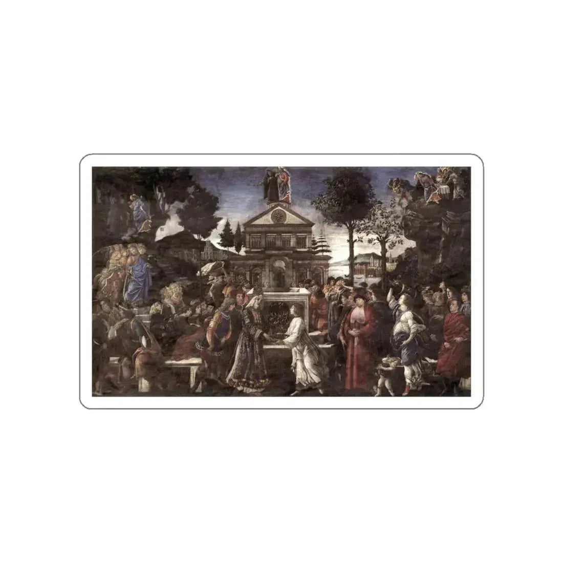 BOTTICELLI, Sandro - The Temptation of Christ (Artwork) STICKER Vinyl Die-Cut Decal White Die-Cut 4 Inch - The Sticker Space