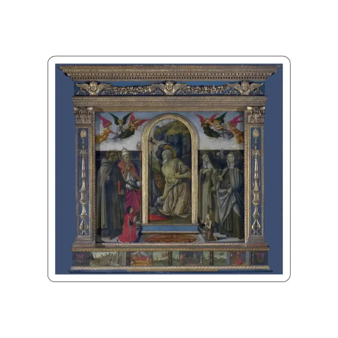 BOTTICINI, Francesco - S. Gerolamo Altarpiece (Artwork) STICKER Vinyl Die-Cut Decal White Die-Cut 2 Inch - The Sticker Space