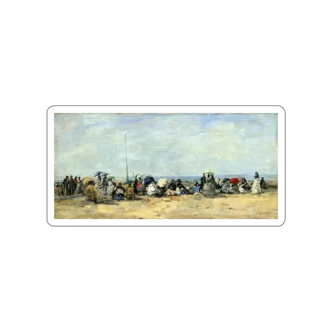 BOUDIN, Eugene - Beach Scene, Trouville (Artwork) STICKER Vinyl Die-Cut Decal White Die-Cut 2 Inch - The Sticker Space