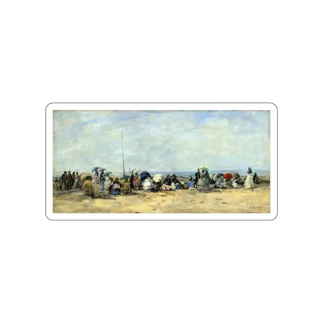 BOUDIN, Eugene - Beach Scene, Trouville (Artwork) STICKER Vinyl Die-Cut Decal White Die-Cut 3 Inch - The Sticker Space