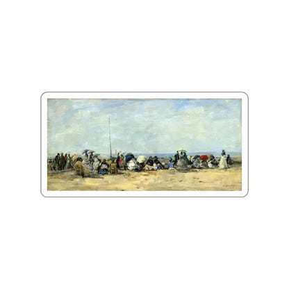 BOUDIN, Eugene - Beach Scene, Trouville (Artwork) STICKER Vinyl Die-Cut Decal White Die-Cut 3 Inch - The Sticker Space