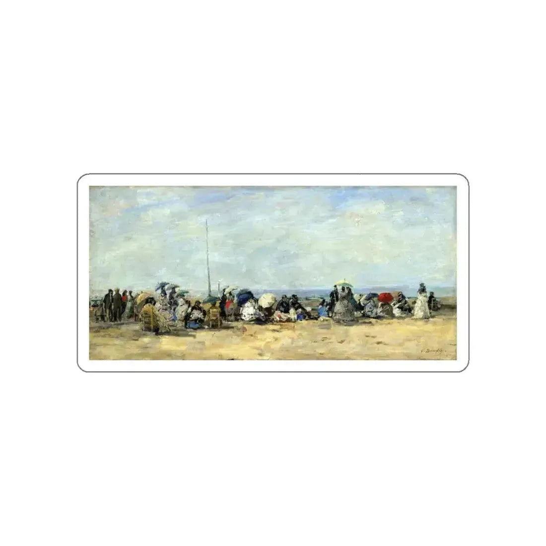 BOUDIN, Eugene - Beach Scene, Trouville (Artwork) STICKER Vinyl Die-Cut Decal White Die-Cut 5 Inch - The Sticker Space