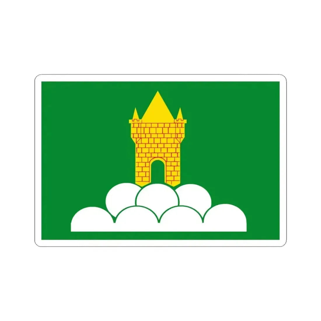 Boutersem vlag (Belgium) STICKER Vinyl Kiss-Cut Decal 3 Inch White - The Sticker Space