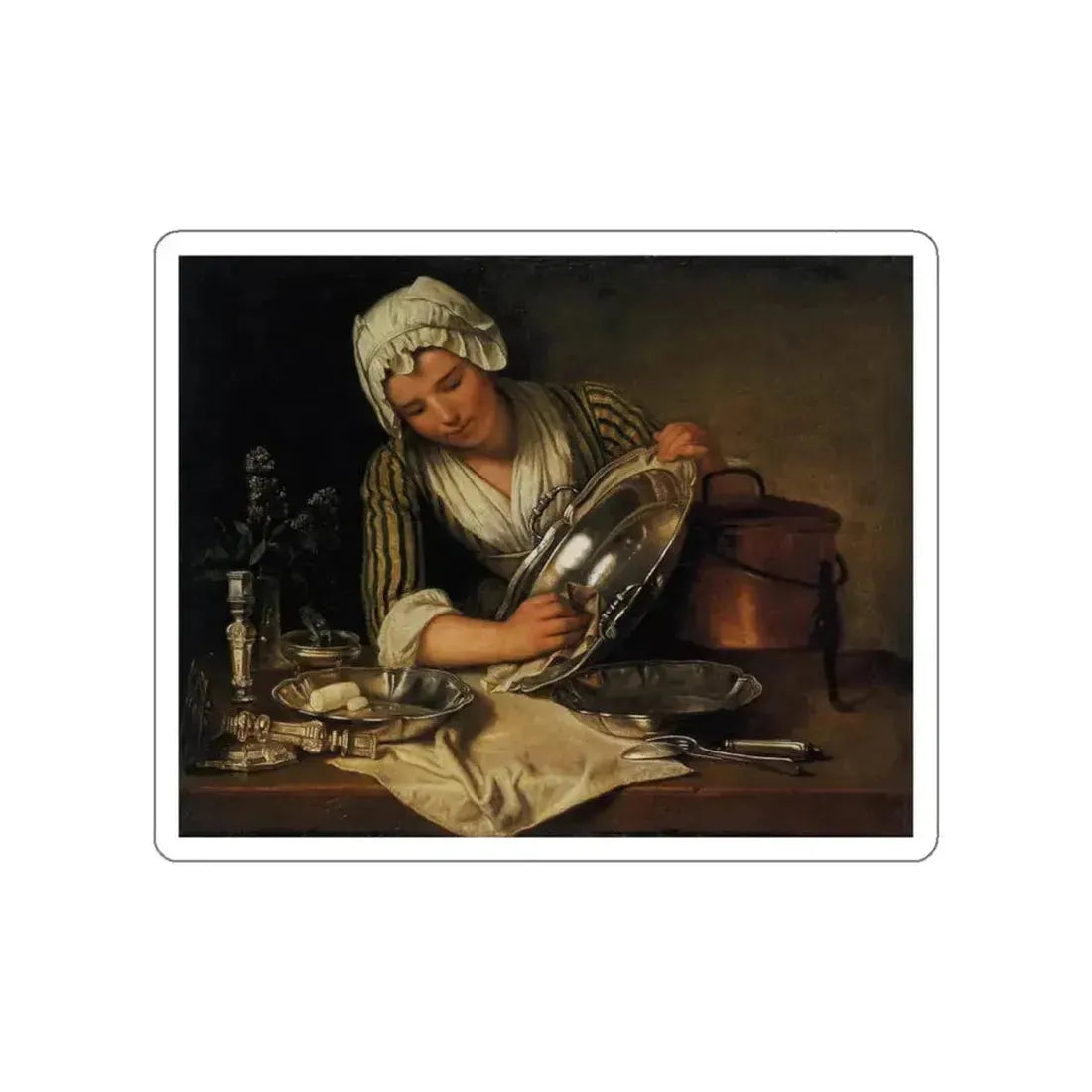 BOUYS, Andre - La Recureuse (Artwork) STICKER Vinyl Die-Cut Decal White Die-Cut 4 Inch - The Sticker Space